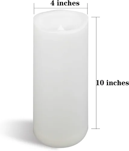 Vista 2 de Velas grandes sin llama para exteriores con temporizador de 4 x 10 pulgadas Blanco