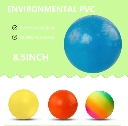 Vista 2 de Playground Ball, 8.5 Inch Kickball for Kids Adults Indoor & Outdoor Dodgeball Handball Four Square Ball Schoolyard Game
