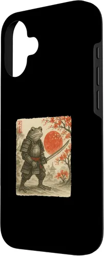 Vista 2 de Frog Samurai Japanese Warrior Costume Sumi-e Art Funny Case for iPhone 16