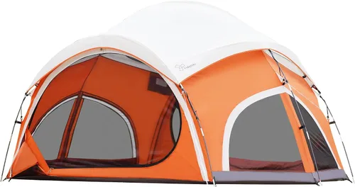 Vista 10 de Vidalido Tienda de campaña para 3 a 4 personas con 2 puertas de malla grandes, 4 ventanas de malla, tienda familiar de doble capa, impermeable