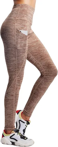 Vista 4 de Neleus calzas de yoga para mujer con bolsillo y cintura alta, para correr, con control de barriga