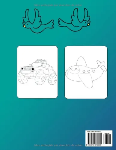 Vista 2 de Libro para colorear de 50 vehículos para niños de 3 a 6 años Libro para colorear para niños de 4 a 8 años niñas y niños bonitas ilustraciones