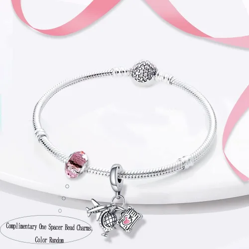 Vista 151 de LNQOBU Happy Life - Colgante para pulseras de abalorios, plata de ley 925 para mujer (con un espaciador de cuentas)