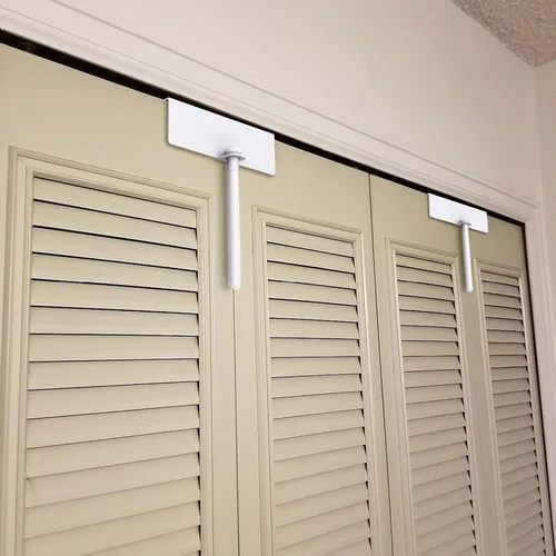 Vista 8 de Cerradura de puerta plegable de metal, cerraduras de seguridad para niños de doble puerta que mantienen a los niños pequeños, gatos y perros fuera