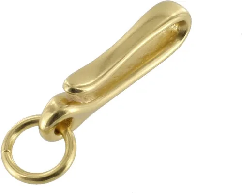 Vista 3 de Buckleguy.com B8367 latón natural, pequeño gancho de pescado, latón macizo-LL, Latón natural (Bocr2)