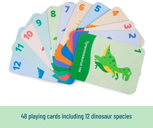 Vista 3 de Wildkin Go Fish! Edición Dino: 48 tarjetas de juego educativas y divertidas para niños