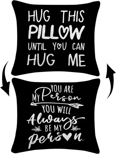Vista 9 de Sufamb Regalos románticos de relaciones de larga distancia, reversible, decoración para el hogar y el dormitorio, funda de almohada de 12 x 20