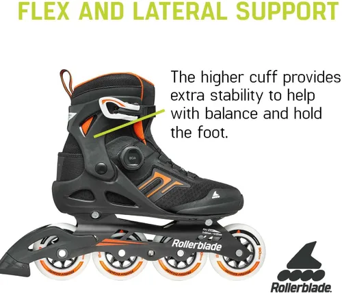 Vista 3 de Rollerblade Macroblade 90 BOA - Patín en línea para hombre, color negro y naranja