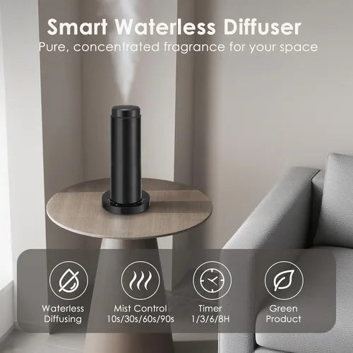 Vista 2 de Difusor de Aroma Sin Agua de Aceite Esencial para Hotel, Toda la Casa, Habitación Grande, Oficina, Hogar, 200ML de Gran Capacidad, Cubriendo 1500