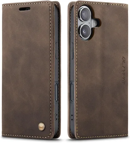 Vista 75 de QLTYPRI Para iPhone Air Case Wallet Con Tarjetero, Vintage PU Cuero Kickstand Cierre Magnético A Prueba De Golpes Folio Libro Funda Para IPhone 17