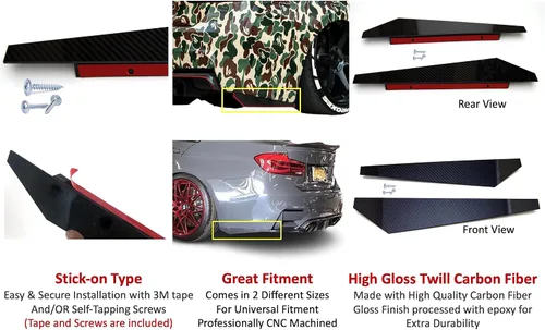 Vista 4 de Extensión de divisores de parachoques trasero para BMW CF M3 335i 340i 328i E92 E90 E93 F30 F80 G20 BMW serie 3