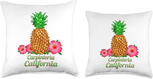Vista 3 de I Love Carpinteria California CA Pineapple Floral Throw Pillow
