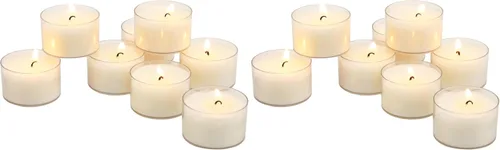 Vista 3 de Stonebriar - Paquete de 24 velas de té sin perfume, sin humo, de combustión prolongada, con recipiente transparente, tiempo de combustión extendido