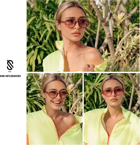 Vista 5 de SOJOS Aviator Sunglasses for Women & Men, Retro, Double Bridge, Trendy lightweight, 90s Shades SJ2247