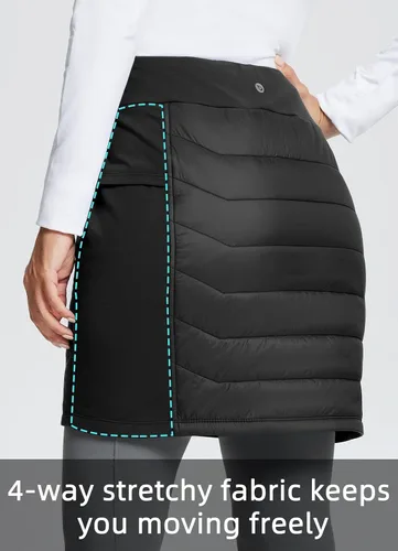 Vista 4 de BALEAF Falda acolchada de 17 pulgadas para mujer, ligera, aislada, cálida, para nieve, senderismo, correr, golf, al aire libre