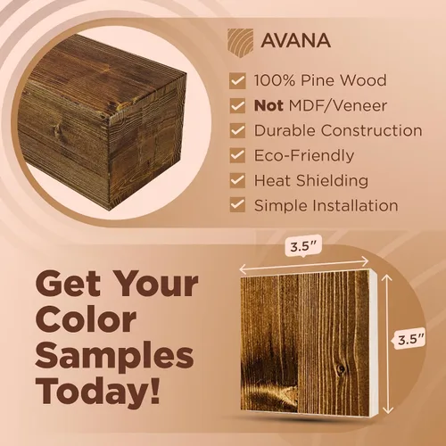 Vista 2 de Muestras de color de madera de pino natural Avana - Encuentra tu combinación perfecta para estantes de repisa - Muestras de madera auténticas - 5