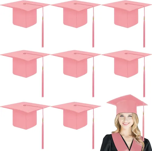 Vista 10 de Geyoga 8 gorras de graduación a granel ajustables para adultos con borla para graduados, accesorios de disfraces, accesorios de fotos