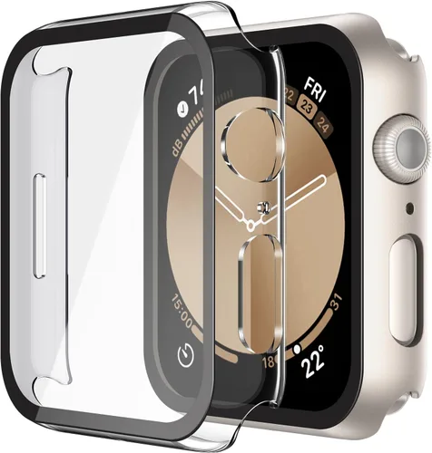 Vista 35 de Misxi Juego de 2 Fundas de Vidrio Templado Compatibles con Apple Watch Series 3 y Series 2 de 1.496 Pulgadas, Protector de Pantalla de Policarbonato