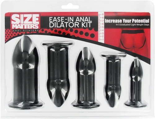 Vista 2 de Size Matters Ease-in - Kit de dilatador anal, negro, juego de 5 piezas para entrenamiento, calentamiento y juego, perfecto para hombres y mujeres