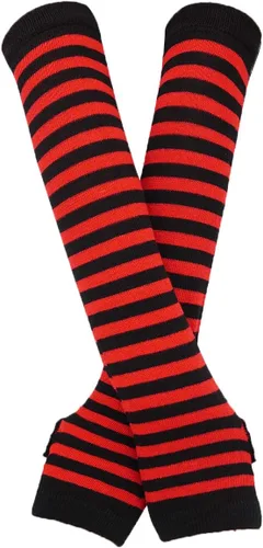 Vista 16 de Guantes de manga larga sin dedos, para abrigar los brazos, estilo punk, gótico, rock Negro azul