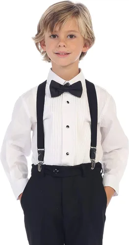 Vista 8 de Gioberti - Camisa de vestir para niño con pajarita y tachuelas de metal