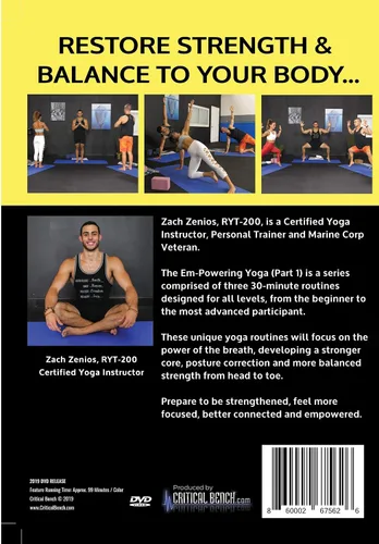 Vista 2 de CRITICAL BENCH.COM Em-Powering Yoga - Follow Along DVD