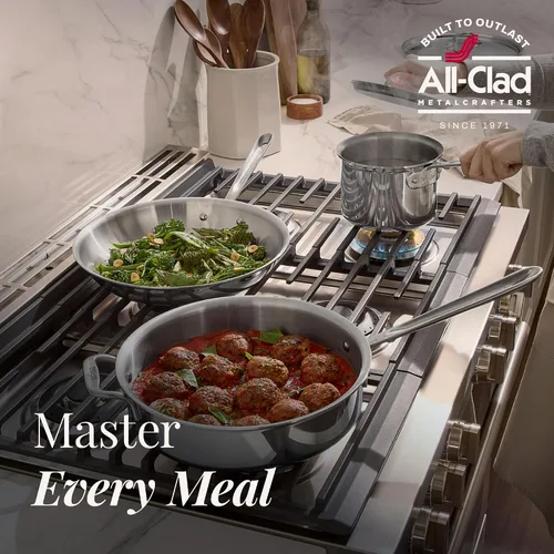 Vista 3 de All-Clad Juego de utensilios de cocina de acero inoxidable D3, 6 piezas