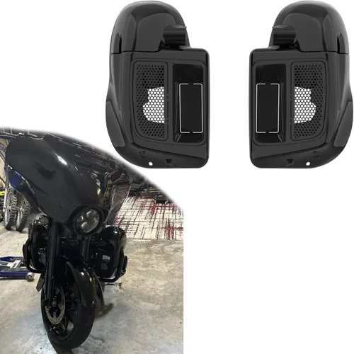 Vista 2 de Moto Onfire Guantera de carenados de pierna inferior para Harley Touring 2014+, Vivid Black Lowers calentadores de pies, Negro (Vivid Black)