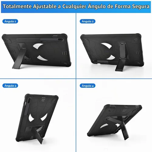 Vista 6 de DETUOSI Funda para tablet Samsung Galaxy Tab S7 FE 5G, S8 Plus, S7 Plus, 12.4 pulgadas, funda protectora resistente para niños con soporte plegable