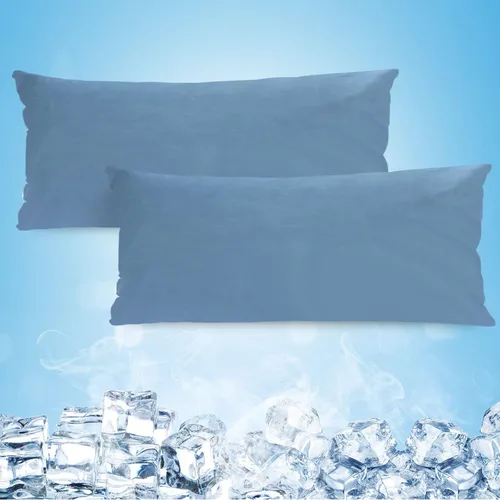 Vista 15 de Solo fundas de almohada refrescantes, juego de 2 fundas de almohada de tamaño Queen con doble cara para el frío, absorben la humedad, con cremallera