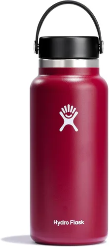 Vista 77 de Hydro Flask Botella de agua – Acero inoxidable aislado – Tapa flexible de boca ancha, antiderrames, a prueba de fugas y recargable en agave de 20