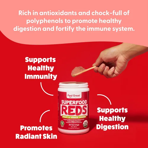 Vista 4 de Polvo orgánico de superalimentos rojos Suplemento de frutas y verduras Mezcla de batidos cargada con polvo de raíz de remolacha orgánica