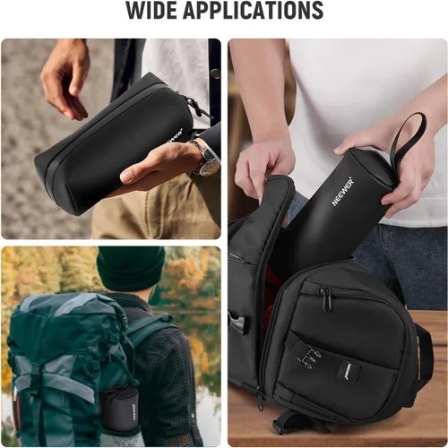 Vista 7 de NEEWER Bolsa de transporte para bolsillo 4 bolsillos 3, protección a prueba de polvo, a prueba de salpicaduras, absorción de golpes, resistente a