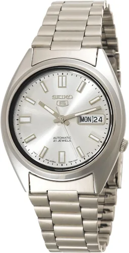 Vista 5 de Seiko 5 Reloj de acero inoxidable para hombre Day/date Calendar, Luminous Hands, Stainless Steel Case & Bracelet, Black Dial, 7S26 Automatic
