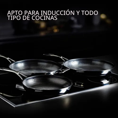 Vista 8 de Circulon Juego de sartén/sartén de acero inoxidable con tecnología SteelShield Hybrid inoxidable y antiadherente