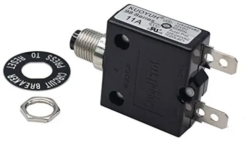 Vista 19 de Disyuntor térmico genuino 3A 125/250VCA 32VDC serie 98 pulsador para restablecer interruptor de sobrecarga térmica con terminales de conexión rápida