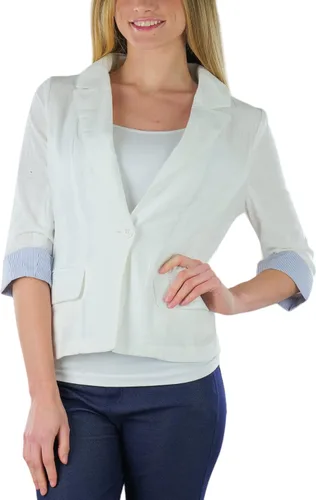 Vista 44 de ToBeInStyle Blazers de manga larga con cremallera y botones para mujer