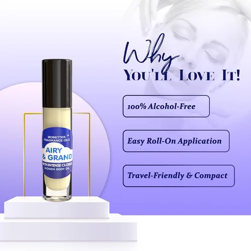 Vista 4 de MOBETTER FRAGRANCE OILS - Aceite corporal con perfume para mujer, fragancia Airy & Grand with Intense Clouds