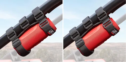Vista 8 de KEMIMOTO Soporte para altavoz UTV, soporte portátil ajustable con 2 correas para altavoces para barra enrollable de 1.5" a 2.5", compatible