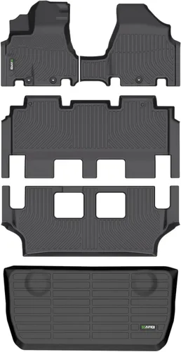 Vista 30 de HAFIDI® - Tapetes para auto con almacenamiento debajo del asiento, para todo clima, antideslizantes, de elastómero termoplástico, para la primera