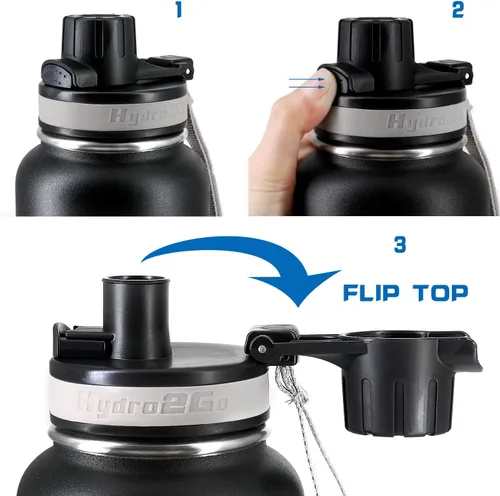 Vista 3 de Tapa abatible automática para Hydro Flask Tapa abatible de boca ancha de repuesto para Hydro Flask de 12, 16. 18, 32, 40, 64 onzas, tapas
