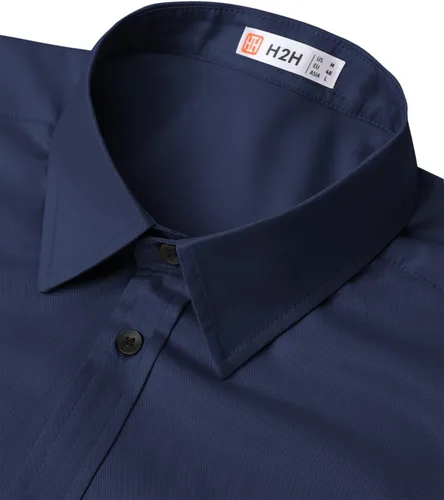 Vista 6 de H2H Camisas casuales de manga largacorta con botones para hombre