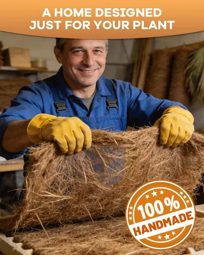 Vista 8 de Forro redondo de fibra de coco de 12 pulgadas para plantas, paquete de 2 macetas redondas de coco natural para macetas colgantes, cajas de ventana