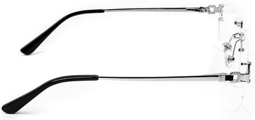 Vista 5 de Lentes de moda estilo hip hop vintage retro transparente para hombre con marco plateado