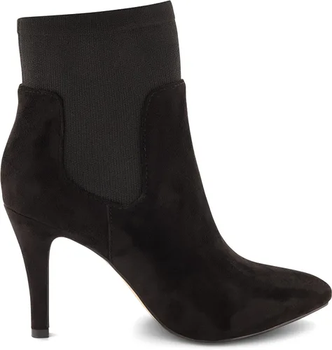 Vista 4 de CUSHIONAIRE Botines de vestir elásticos Ginebra para mujer con acolchado de espuma viscoelástica, anchos disponibles, Negro