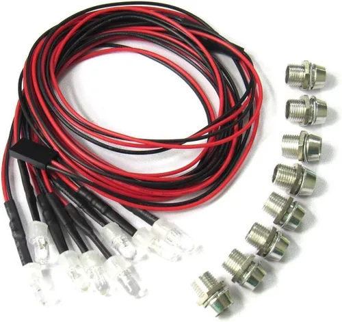Vista 3 de ShareGoo - Kit de faros delanteros LED de 8 LED, accesorios compatibles con Traxxas HSP Tamiya Redcat RC4WD Axial SCX10 RC Car Truck Tank Crawler