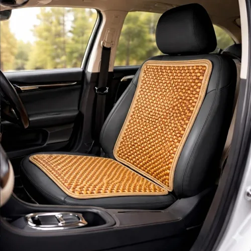 Vista 2 de ZONETECH Cojín para Asiento de Conductor de Madera con Cuentas - Protector de Asiento Universal Masajeador Cómodo para Coche con Alta Ventilación
