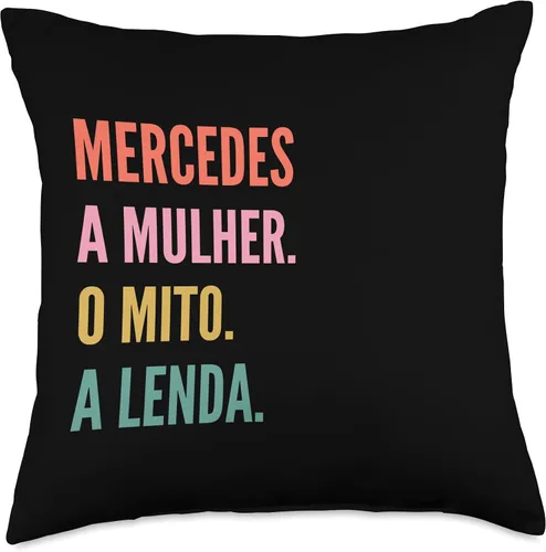 Vista 4 de Funny Portuguese First Name Design - Mercedes Throw Pillow