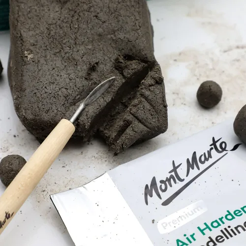 Vista 6 de Mont Marte Arcilla de modelado endurecedor por aire, 1.1 libras (17.64 oz) en granito, arcilla de color piedra para esculpir, efecto de brillo