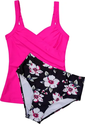 Vista 15 de SUUKSESS Traje de baño tankini sexy con efecto de realce y control de abdomen para mujer